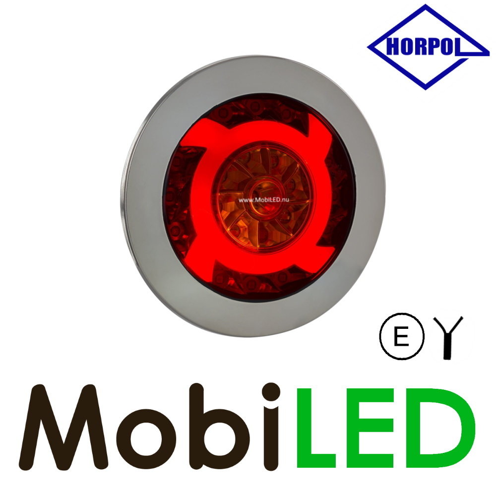 HORPOL Set 6 achterlichten 5 functies rond NEON look HORPOL Set 6 achterlichten 5 functies rond NEON look