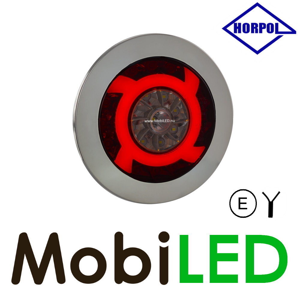 HORPOL Set 6 achterlichten 5 functies rond NEON look HORPOL Set 6 achterlichten 5 functies rond NEON look