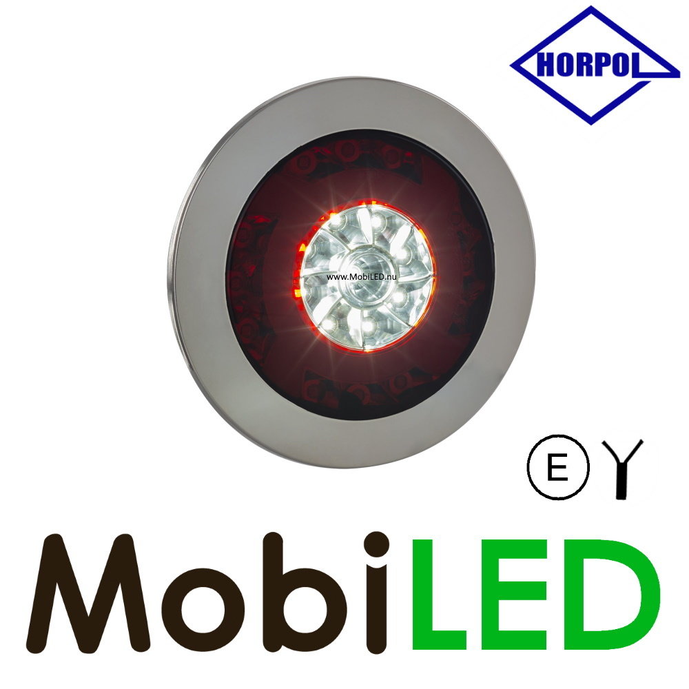 HORPOL Set 6 achterlichten 5 functies rond NEON look HORPOL Set 6 achterlichten 5 functies rond NEON look