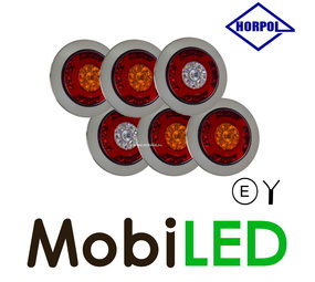 HORPOL Set 6 ronde neon achterlichten 5 functies HORPOL Set 6 ronde neon achterlichten 5 functies