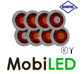 HORPOL Set 8 ronde neon achterlichten 5 functies HORPOL Set 8 ronde neon achterlichten 5 functies