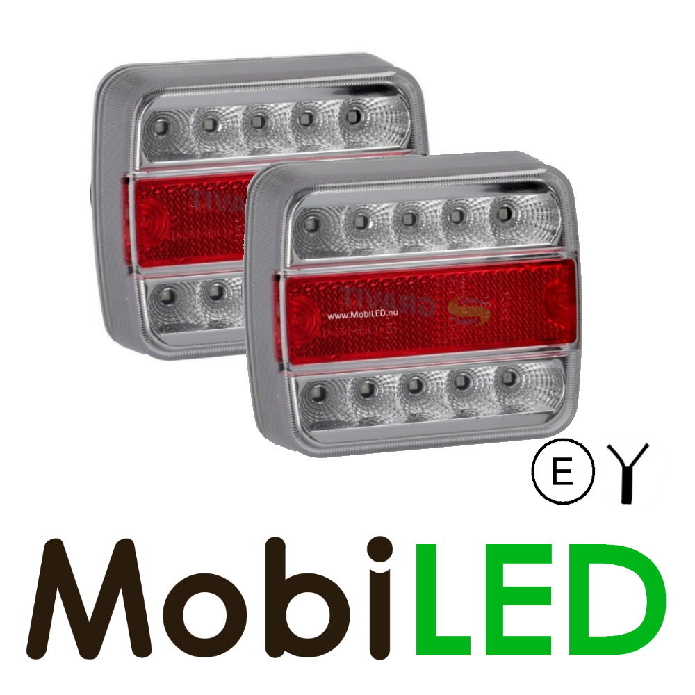 Trailer magnet rear light set 7.5m cable 7-pin plug E-mark Trailer magnet rear light set 7.5m cable 7-pin plug E-mark