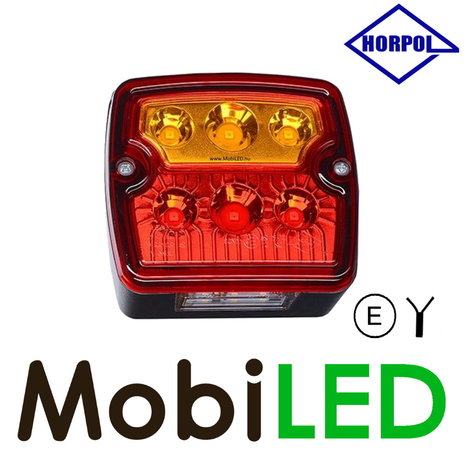 HORPOL Horpol vierkant achterlicht 3 functies met kentekenverlichting E-Keur