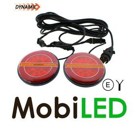 Set dynamic round rear lights Hamburger with cables Set dynamic round rear lights Hamburger with cables