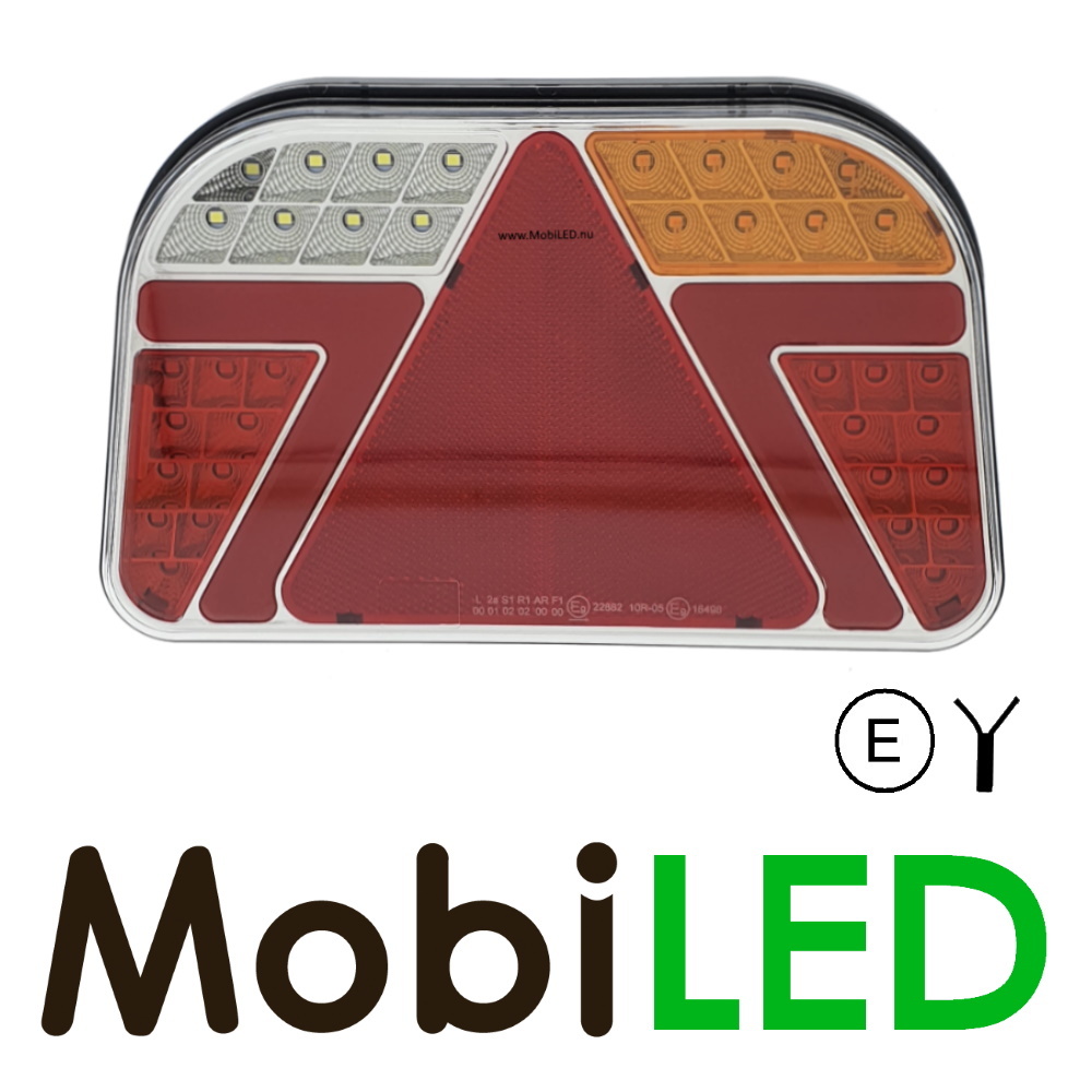 Aanhanger achterlicht LED "Neon" look E-keur 5 functies Links