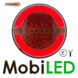 Dynamic round rear light Hamburger neon look left cable 2m Dynamic round rear light Hamburger neon look left cable 2m