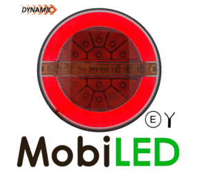 Dynamisch rond achterlicht neon look links "Hamburger" kabel 25cm Dynamisch rond achterlicht neon look links "Hamburger" kabel 25cm