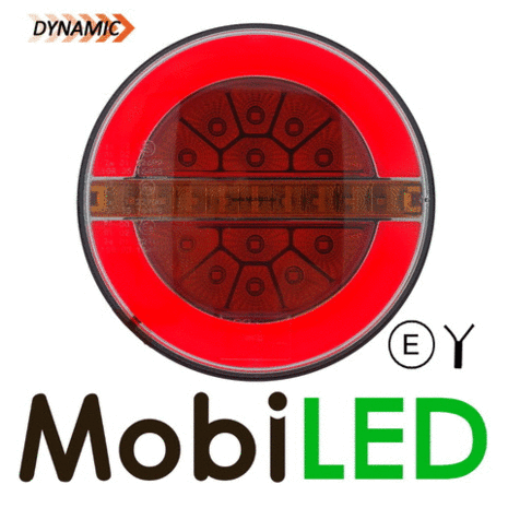 Dynamic round rear light Hamburger neon look left