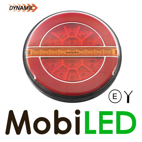 Dynamsich rond achterlicht Hamburger neon look links Dynamsich rond achterlicht Hamburger neon look links