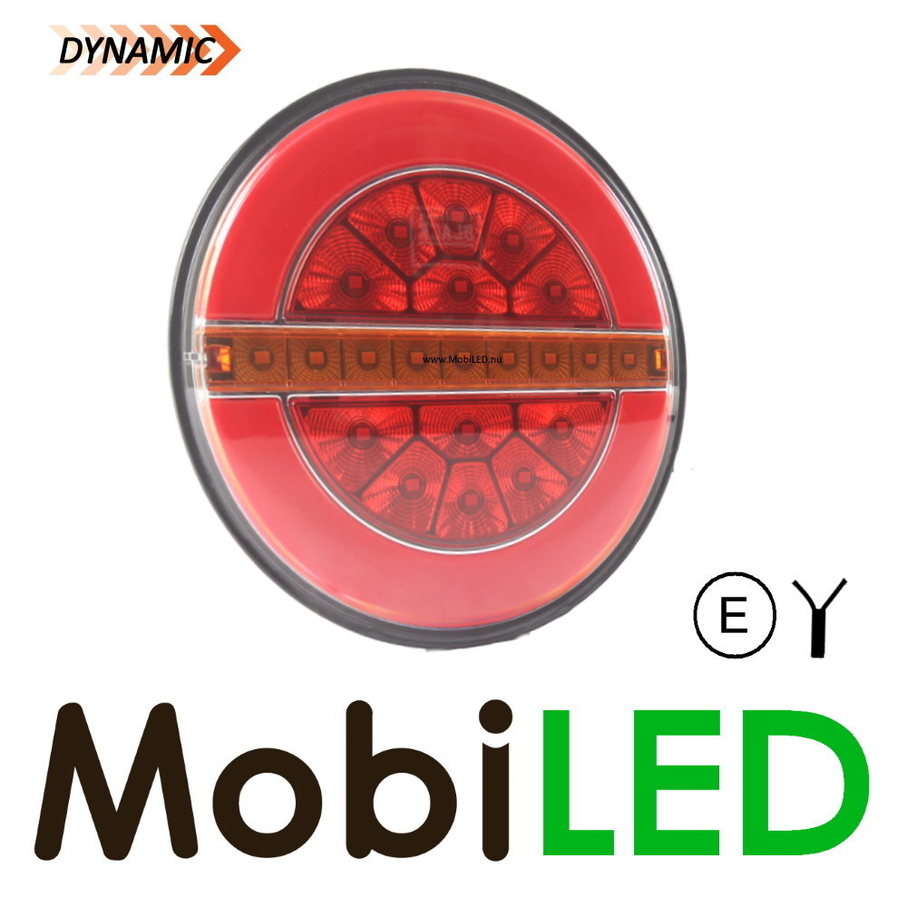 Dynamic round rear light Hamburger neon look left