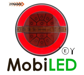 Dynamic round rear light neon look right "Hamburger" cable 25cm