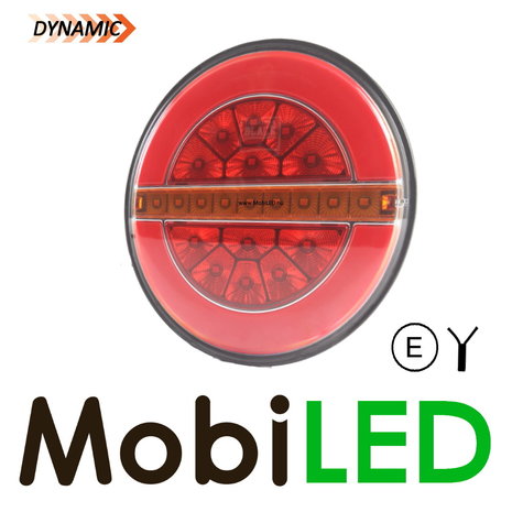 Dynamisch rond achterlicht neon look rechts "Hamburger" E-keur Dynamisch rond achterlicht neon look rechts "Hamburger" E-keur