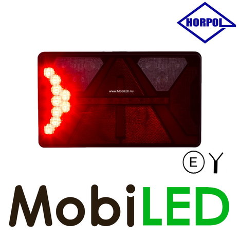 HORPOL Achterlicht met 5 functies, kentekenverlichting en reflector Links E-keur HORPOL Achterlicht met 5 functies, kentekenverlichting en reflector Links E-keur