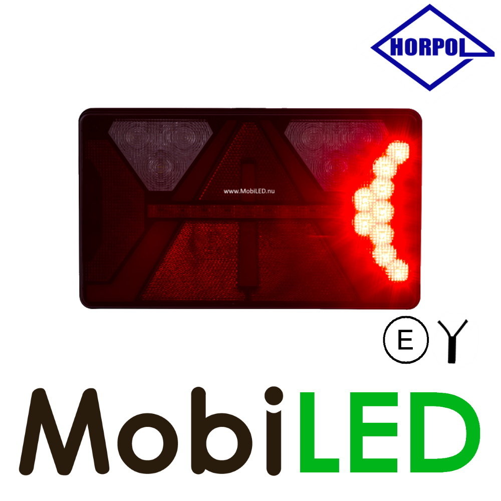 HORPOL Achterlicht met 5 functies, kentekenverlichting en reflector Links E-keur HORPOL Achterlicht met 5 functies, kentekenverlichting en reflector Links E-keur