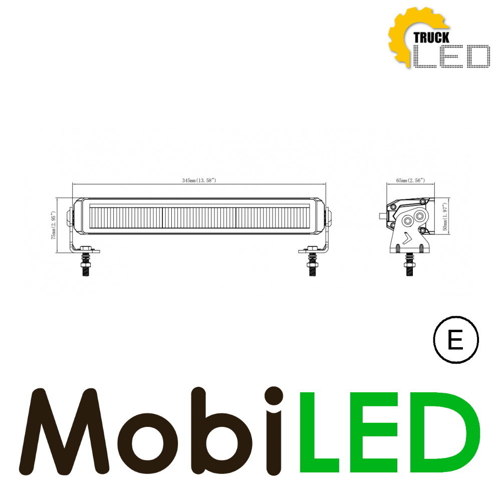 TruckLED Light bar met wit positielicht 13"/34,5 cm E-keur