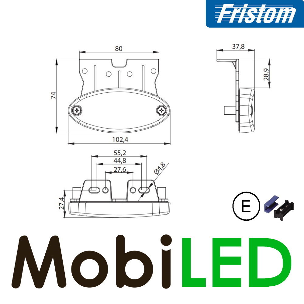 Fristom Fristom  zijmarkering wit 0,75mm² connector Fristom Fristom  zijmarkering wit 0,75mm² connector