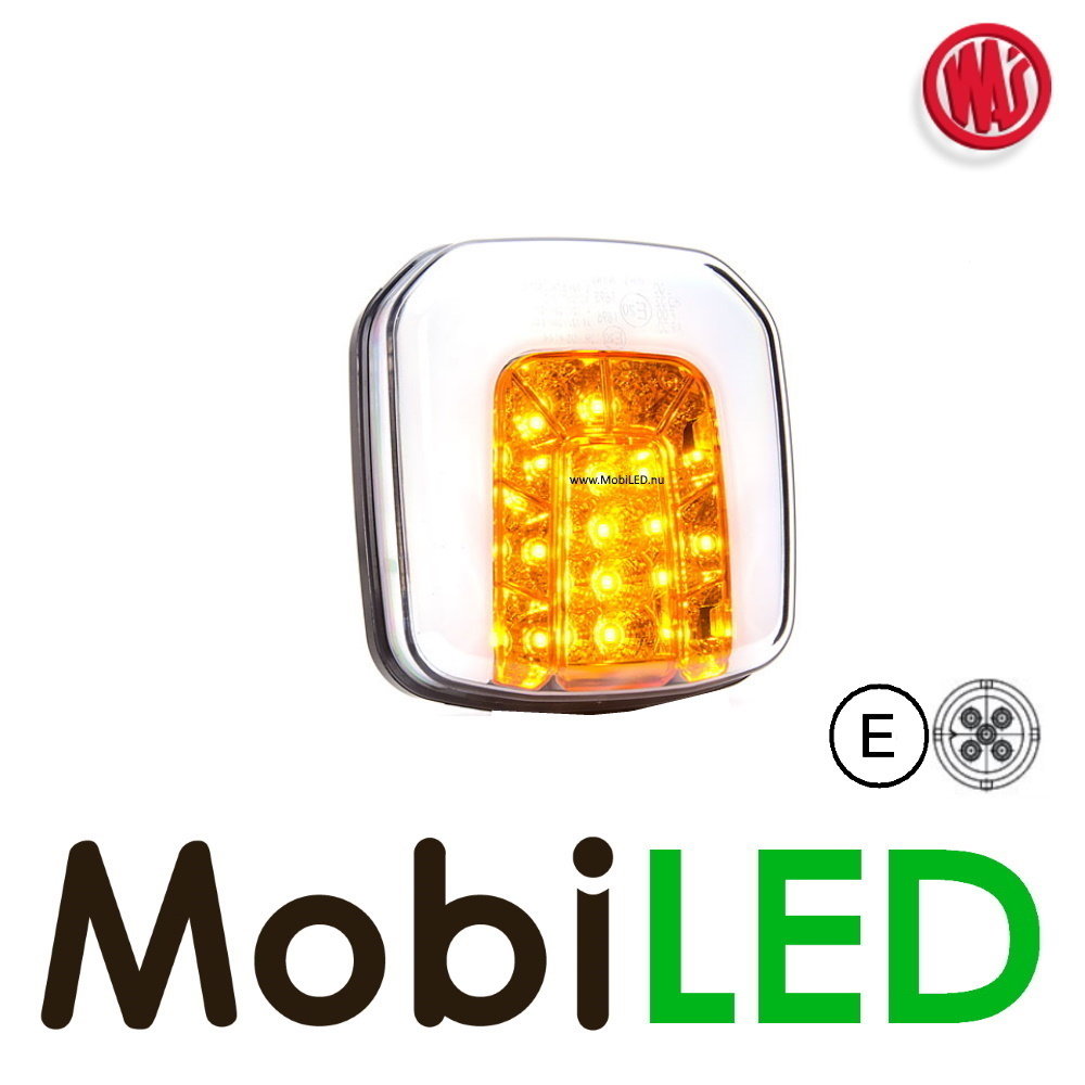 WAS WAS NEON look vierkante voorlamp met richtingaanwijzer E-keur bajonet E-keur WAS WAS NEON look vierkante voorlamp met richtingaanwijzer E-keur bajonet E-keur