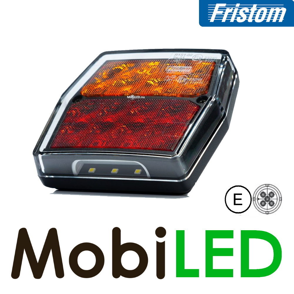 Fristom Fristom Feu arrière compact 12V 4 fonctions incl plaque, FT-222 T  Baïonnette 5-broches E-marque