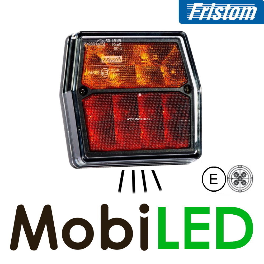 Fristom Fristom Compact rear light 12 volt 4 functions incl license plate,  FT-222 T Bayonet 5-pins E-mark