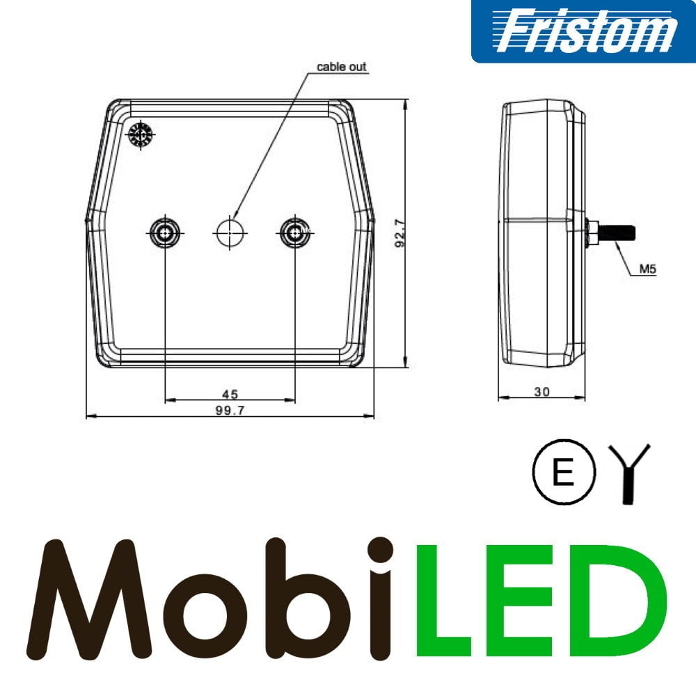 Fristom Fristom Compact reversing light 12 volts FT-224 LED Cable E-mark Fristom Fristom Compact reversing light 12 volts FT-224 LED Cable E-mark