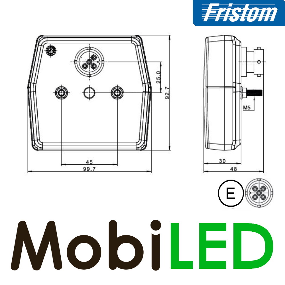 Fristom Compact  achteruitrijlicht 12 volt Fristom  FT-224 LED Bajonet 5-pins