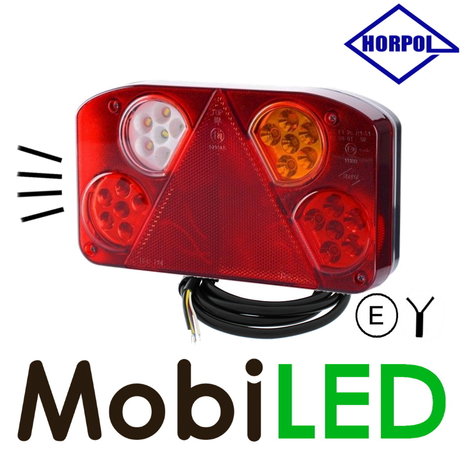 HORPOL Rear light modular right 5 functions + license plate light 2m cable - E-mark HORPOL Rear light modular right 5 functions + license plate light 2m cable - E-mark