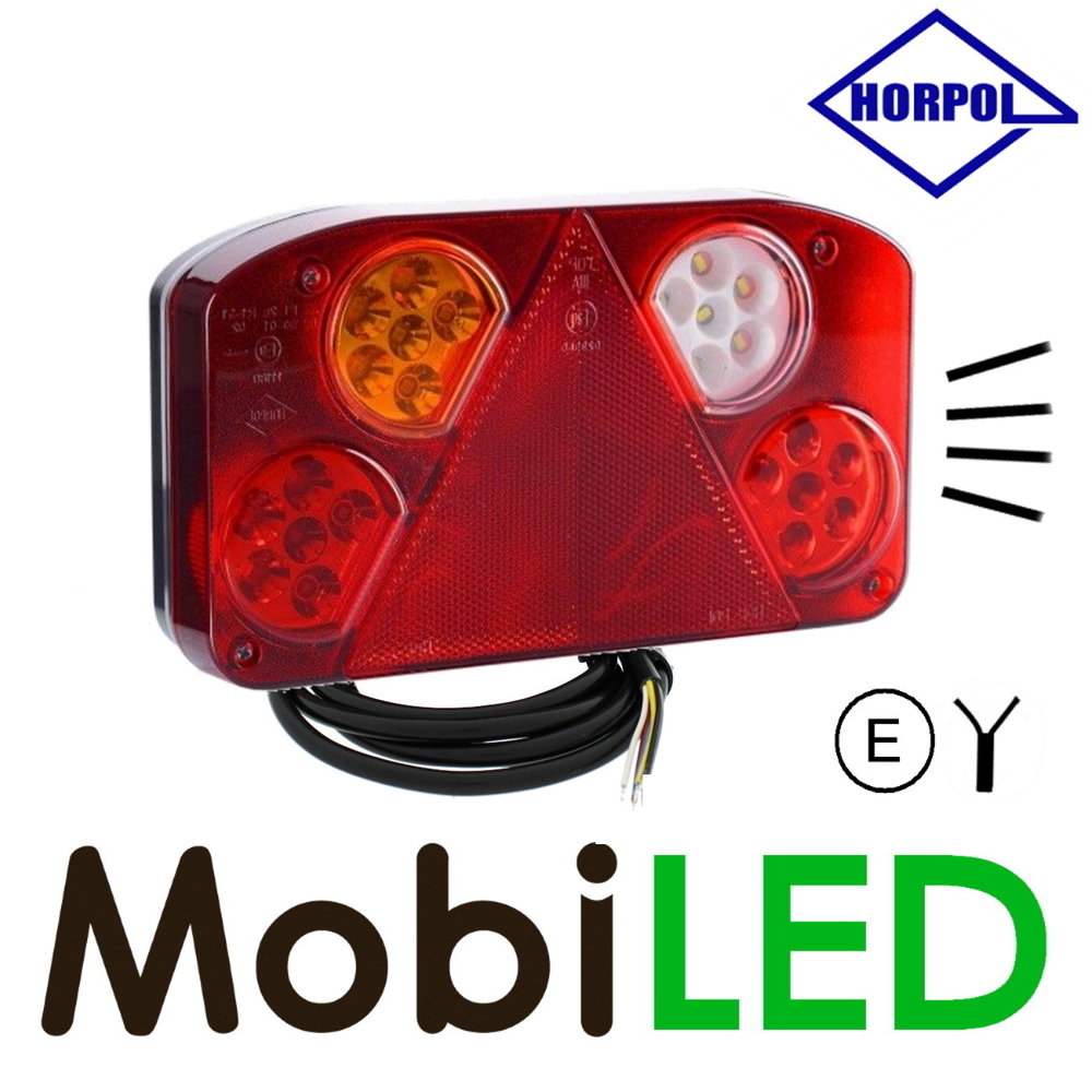 HORPOL Rear light modular left 5 functions 2m cable license plate light E-mark HORPOL Rear light modular left 5 functions 2m cable license plate light E-mark