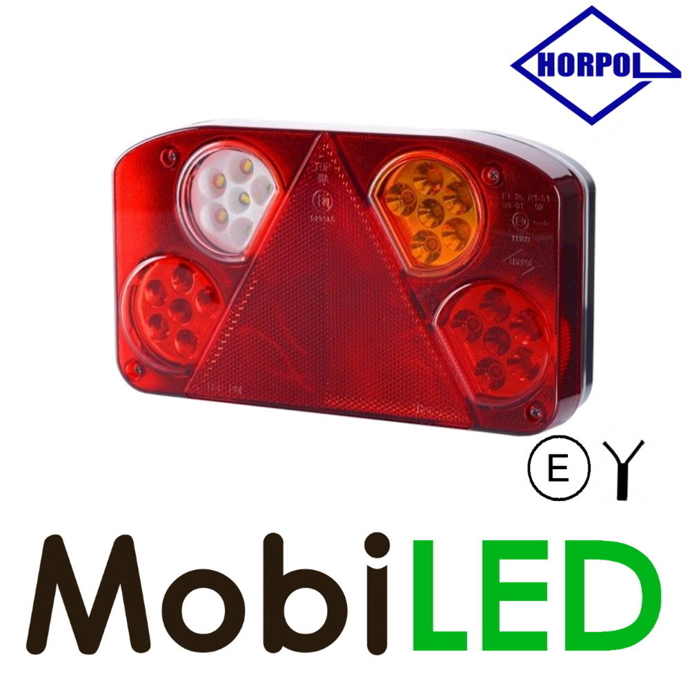 HORPOL Feu arrière modulaire droit 5 fonctions 2m câble - E-marque HORPOL Feu arrière modulaire droit 5 fonctions 2m câble - E-marque