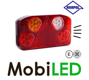 HORPOL Achterlicht  links 4 functies + kentekenverlichting en 5-Pins connector HORPOL Achterlicht  links 4 functies + kentekenverlichting en 5-Pins connector