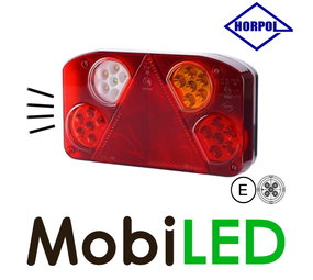 HORPOL Achterlicht rechts 4 functies + kentekenverlichting 5-Pins connector HORPOL Achterlicht rechts 4 functies + kentekenverlichting 5-Pins connector