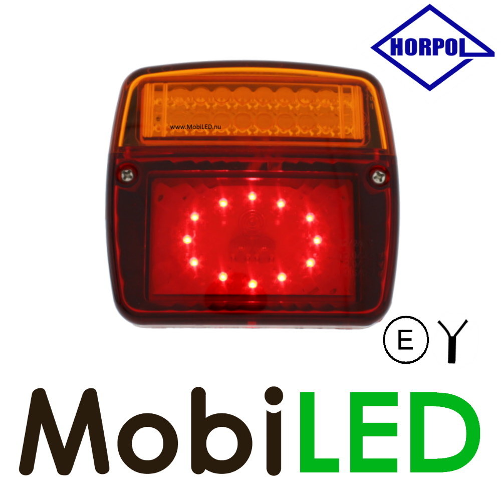 HORPOL Horpol square rear light 3 functions universal cable HORPOL Horpol square rear light 3 functions universal cable