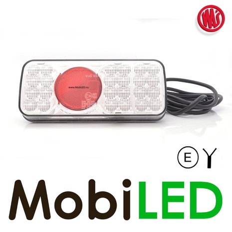 WAS Rear light 3 functions white lens