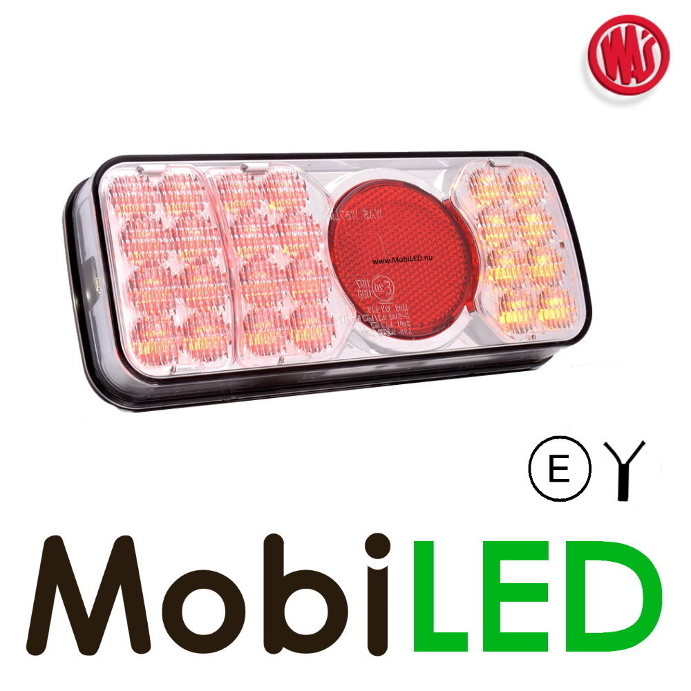 WAS Rear light 3 functions white lens
