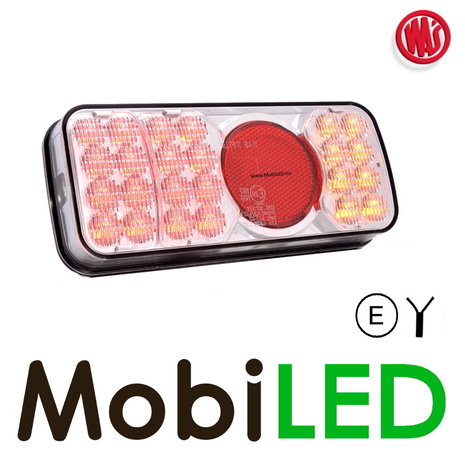 WAS Rear light 3 functions white lens