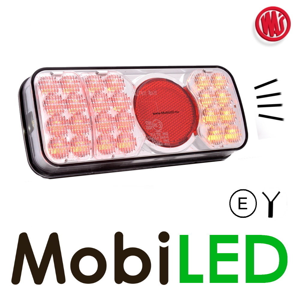 WAS Rear light 3 functions white lens with license plate light WAS Rear light 3 functions white lens with license plate light