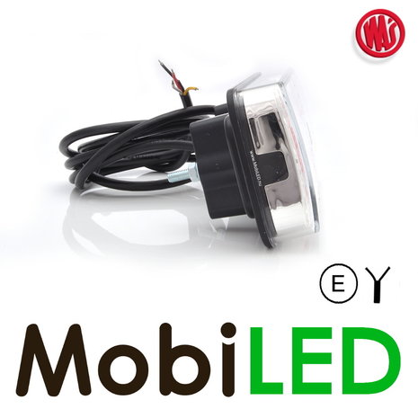 WAS Feu arrière 3 fonctions lentille blanc avec éclairage de plaque