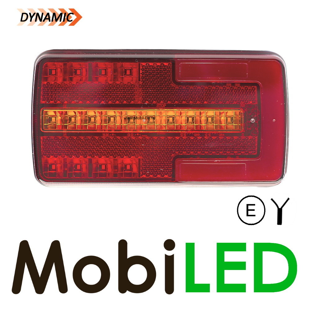 Feu arrière dynamique 3 fonctions universel E-marque