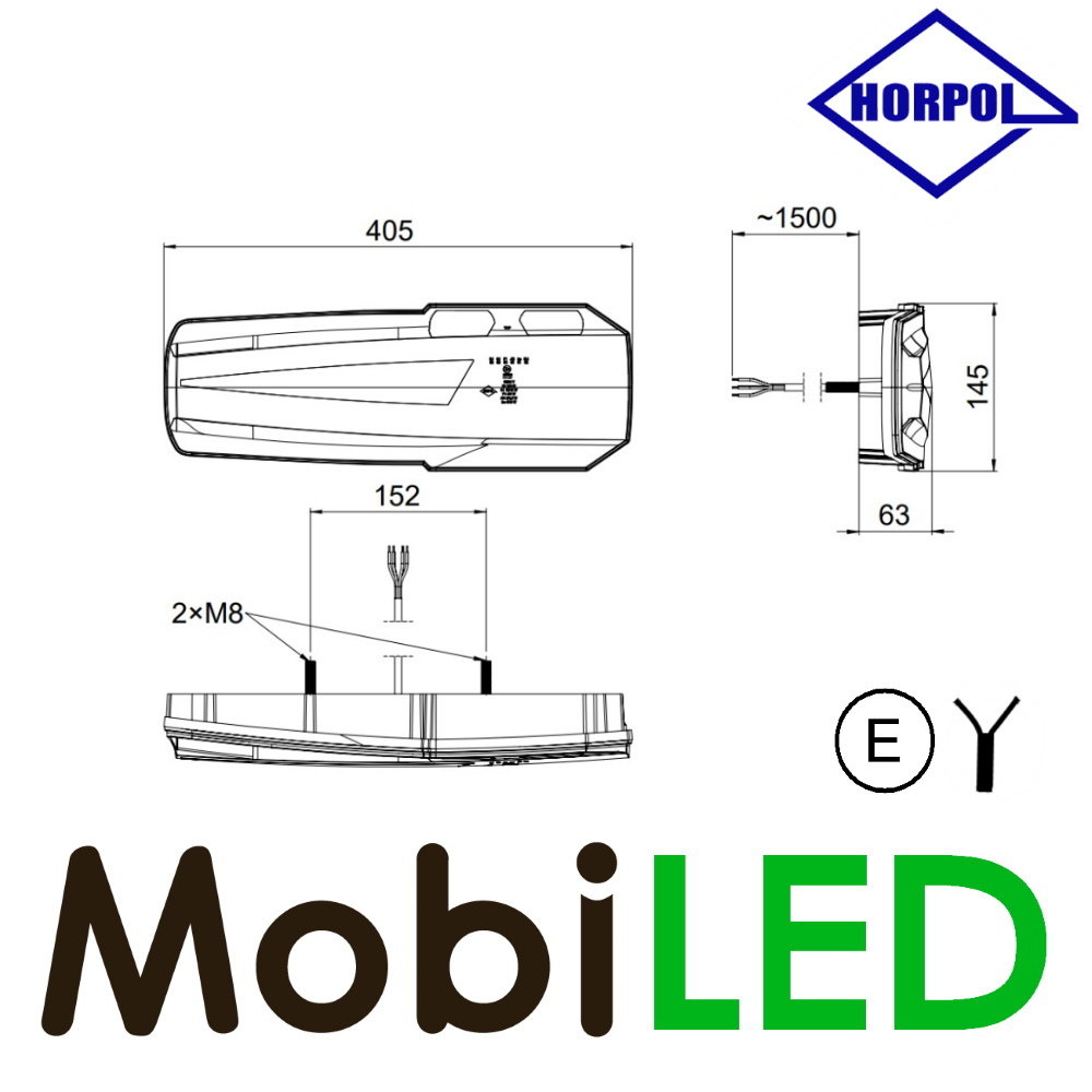 HORPOL Rear light 5 functions with reflector right E-mark