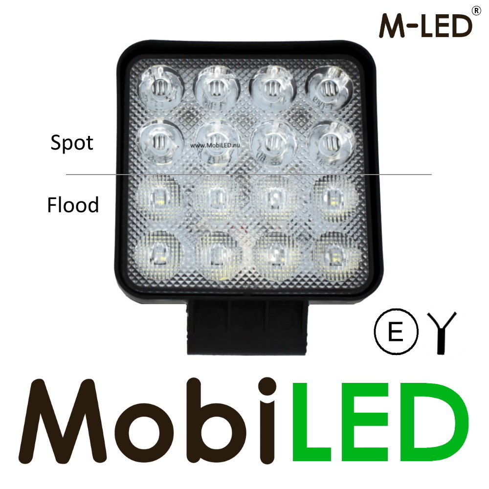 M-LED M-LED Lampe de travail combinée 48W Aluminium 2m câble E-marque