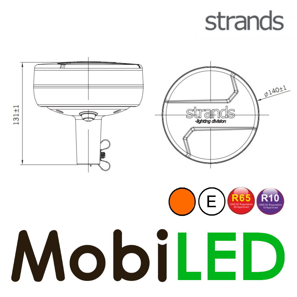 Strands Strands Cruise Light rotating beacon/flash lamp smoke look E-mark Strands Strands Cruise Light rotating beacon/flash lamp smoke look E-mark