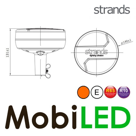 Strands Strands Cruise Light rotating beacon/flash lamp smoke look E-mark Strands Strands Cruise Light rotating beacon/flash lamp smoke look E-mark