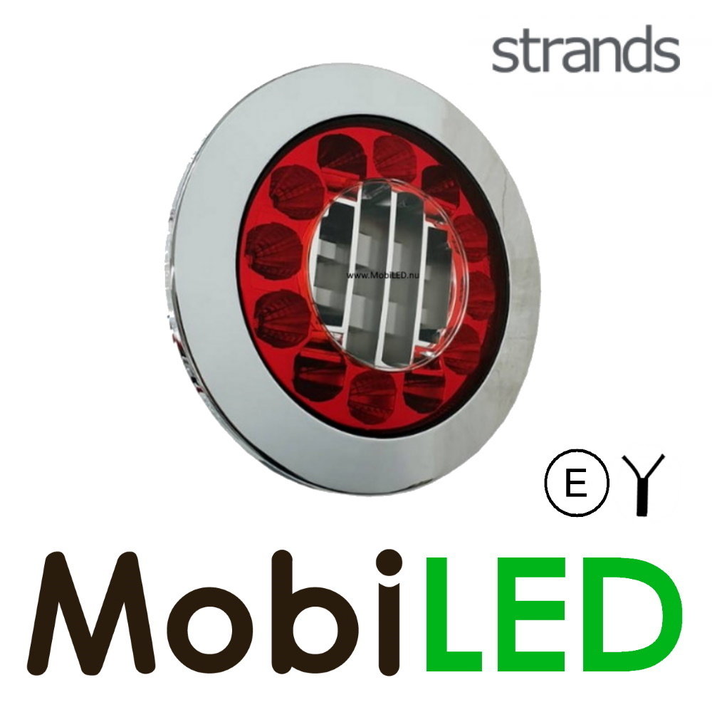 Strands Strands achterlicht 3 functies E-keur rond universeel Strands Strands achterlicht 3 functies E-keur rond universeel