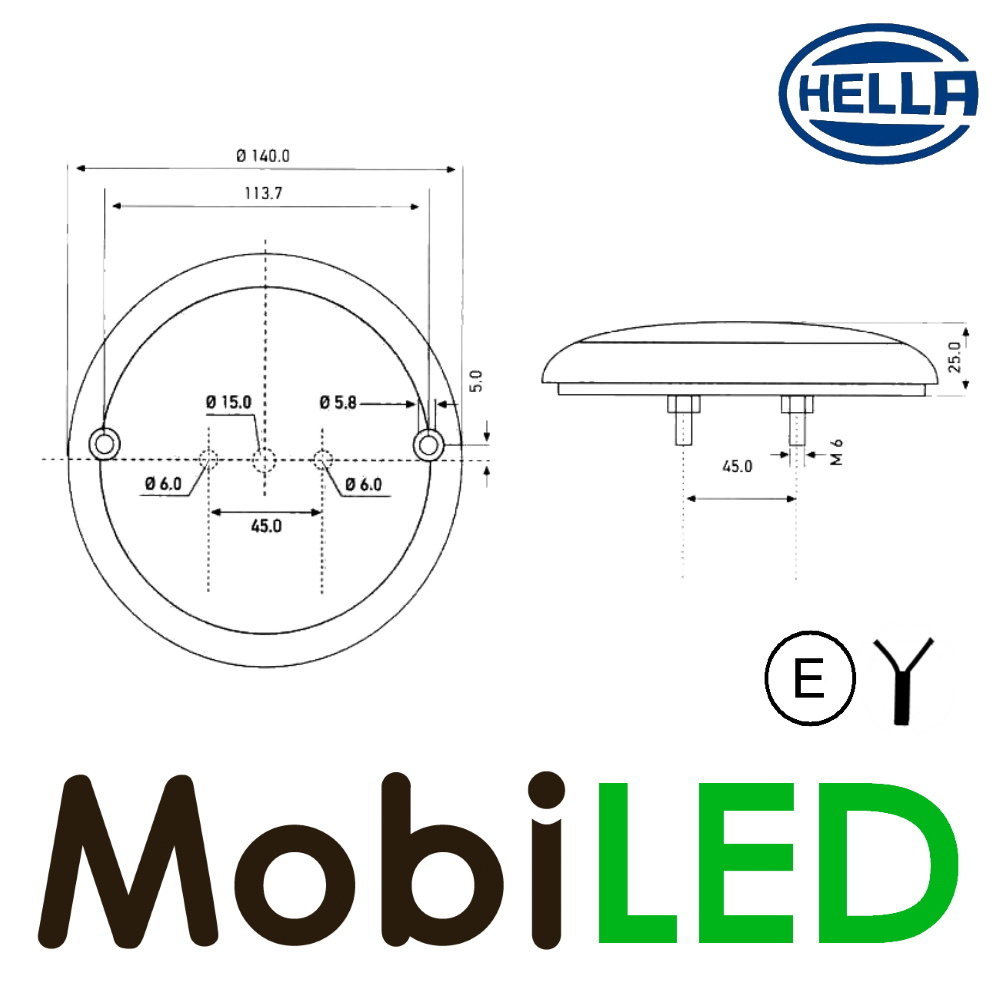 Hella Hella fog lamp round E-mark Hella Hella fog lamp round E-mark