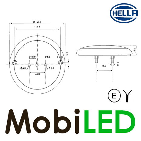 Hella Hella fog lamp round E-mark Hella Hella fog lamp round E-mark