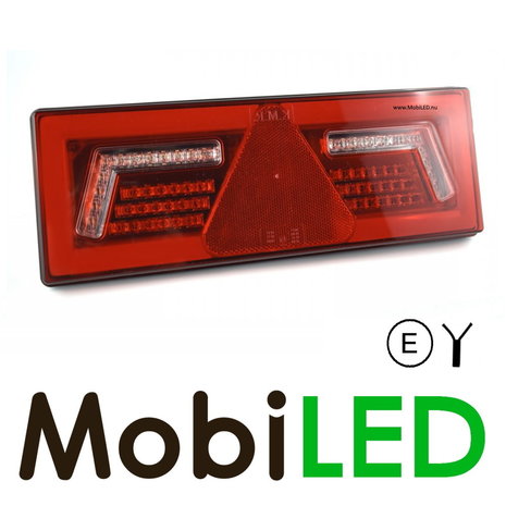 NEON look achterlicht rechthoek E-keur 5 functies met reflector links NEON look achterlicht rechthoek E-keur 5 functies met reflector links