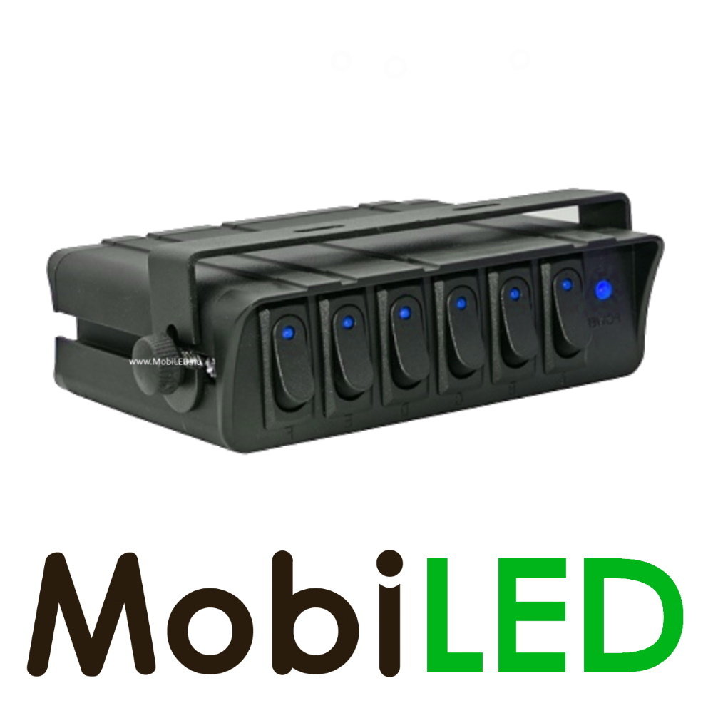 Switch panel 6 switches Blue 12V 40A Switch panel 6 switches Blue 12V 40A