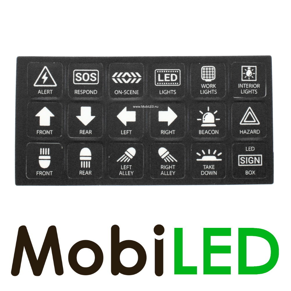 Stickers voor 4 knops schakelpaneel