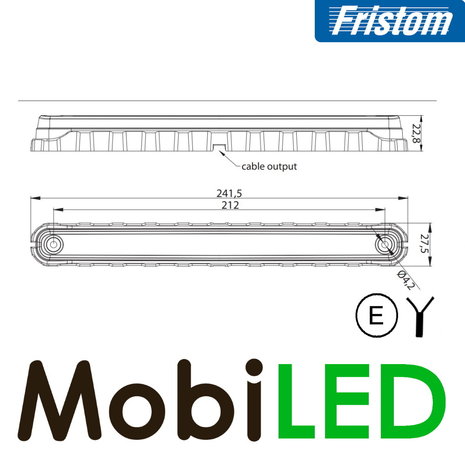Fristom Markering lang wit 12/24 volt  E-keur Fristom Markering lang wit 12/24 volt  E-keur