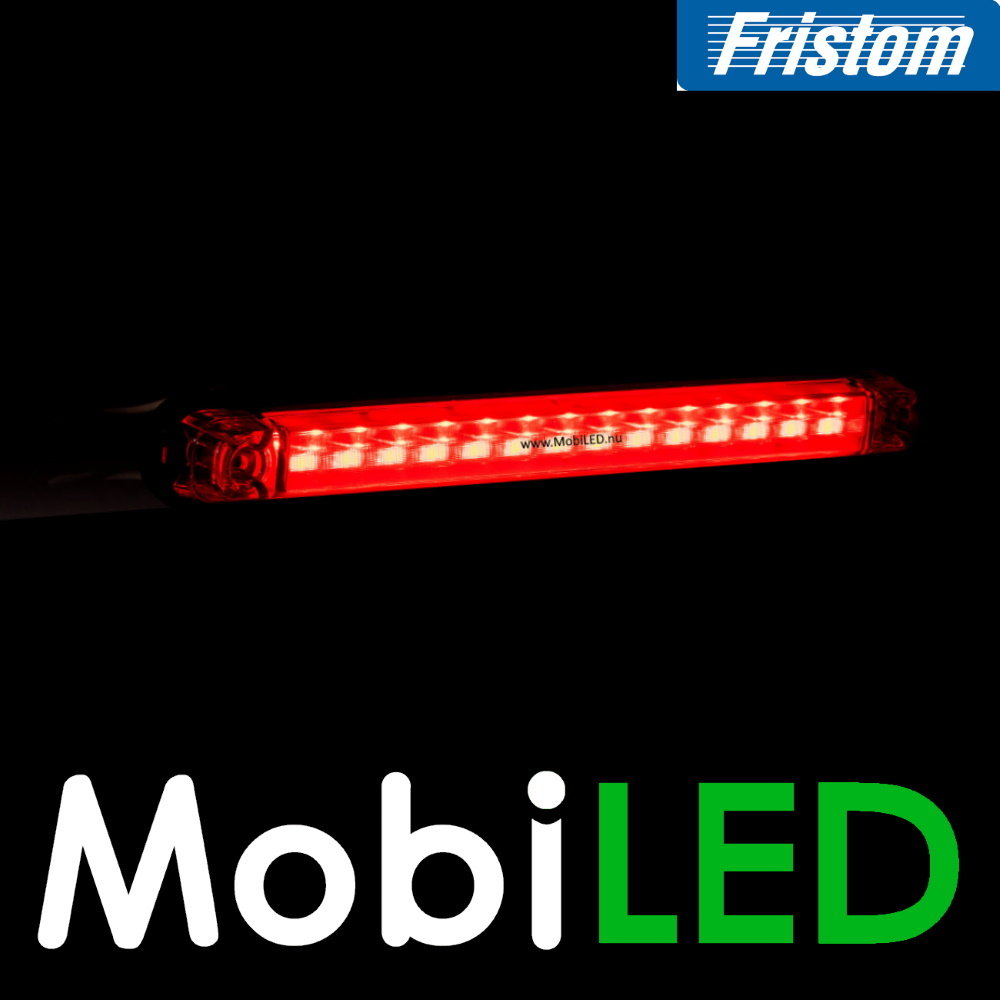 Fristom Marker light long red 12-24 volts E-mark