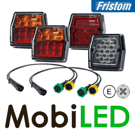 Fristom Set of 4 hexagonal taillights 12V 5 functions with cable sets